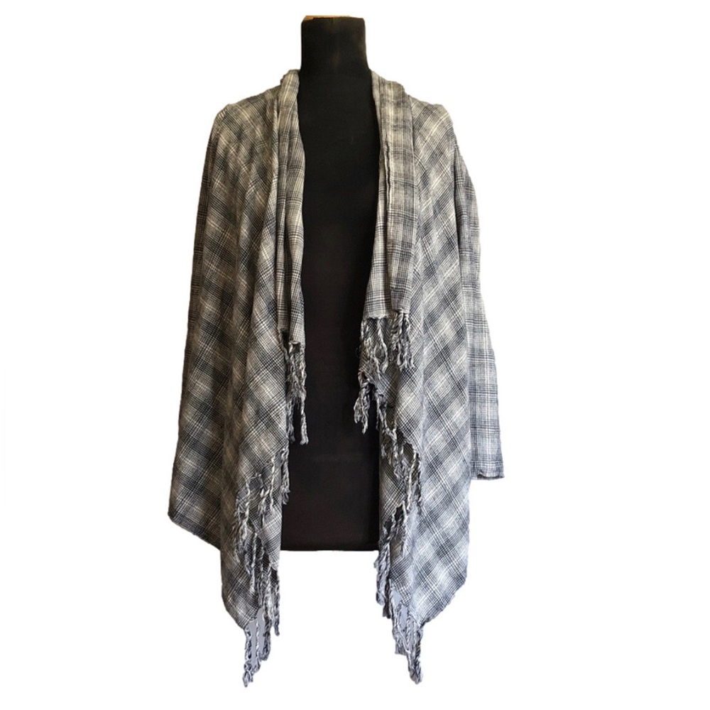 Billabong Black and White Houndstooth Lightweight Cardigan, Size S